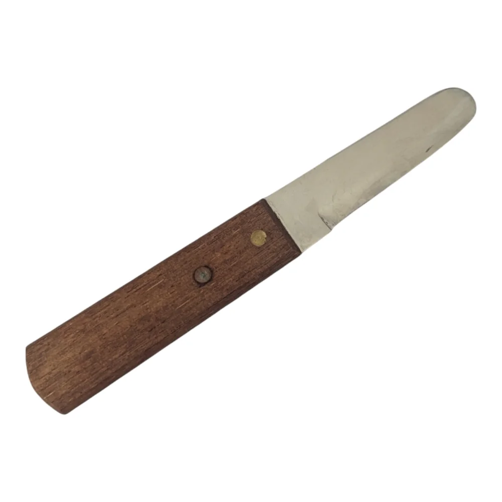 Vintage Stainless Steel Japan Clam Knife W 2 Rivets Wooden Handle 7.5